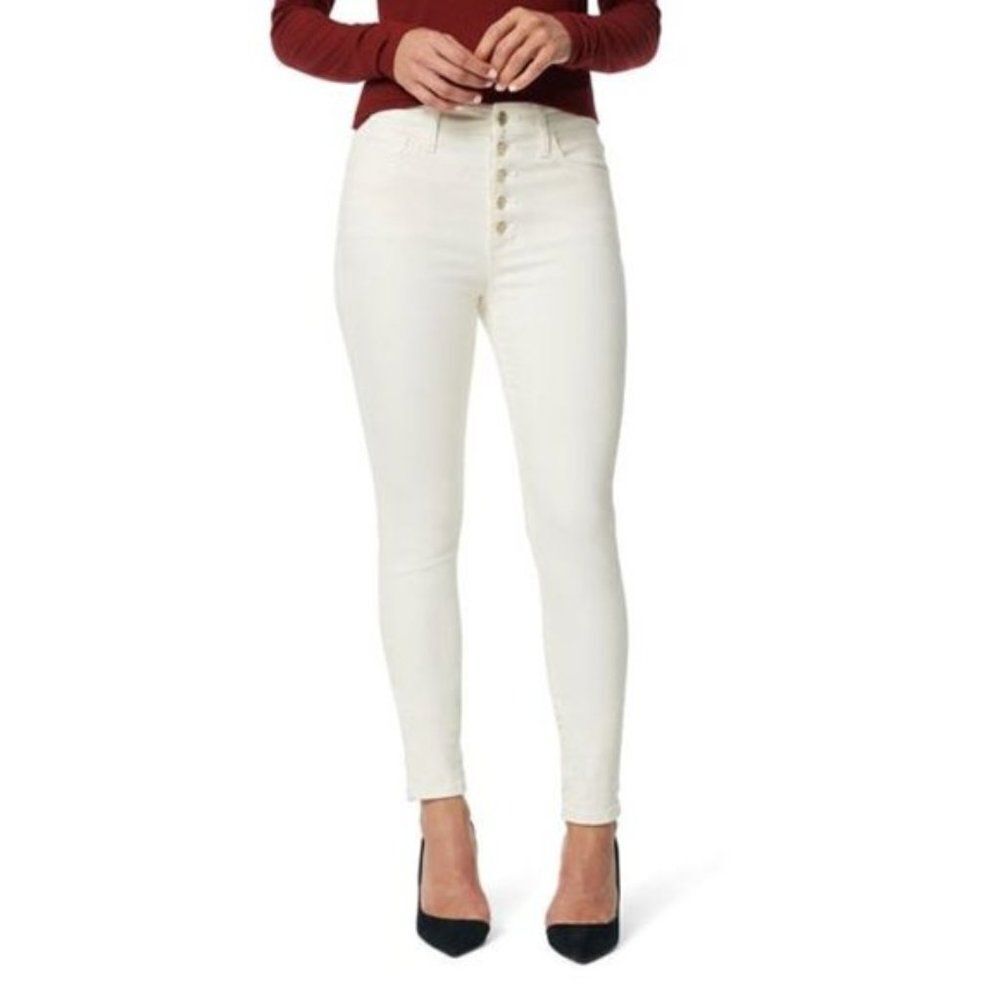 Joe's Jeans Charlie High Rise Skinny Ankle button fly white 26